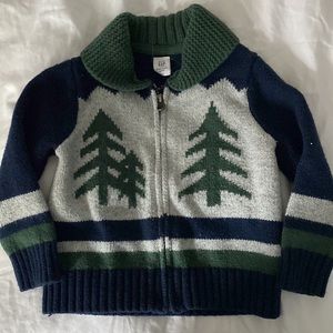 Baby Gap Tree Firetruck Zip Sweater